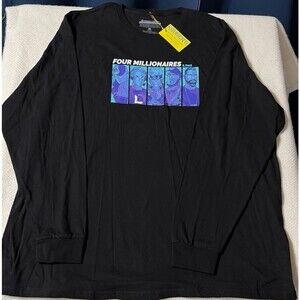 Design By Humans Four Millionaires & Paul Long Sleeve Graphic Tee Black 3XL